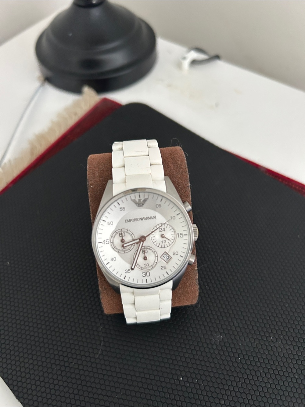 Armani Exchange White Chronograph Watch